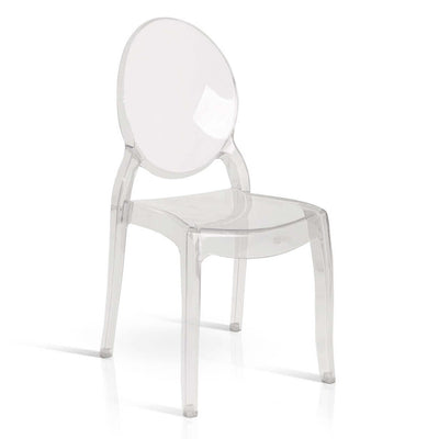 AZURA - sedia moderna in polipropilene cm 50,5 x 48,5 x 94 h Trasparente Milani Home