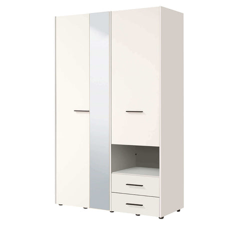 ESSENZA - armadio 2 ante 2 cassetti con specchio cm 127,5 x 55 x 205,5 h Bianco Milani Home