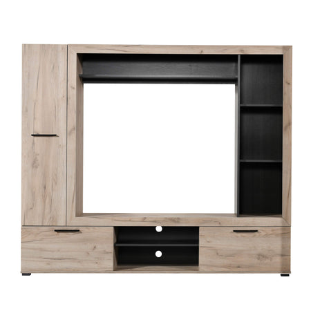 CASSIDIE - parete attrezzata porta tv con armadio moderna minimal in legno cm 195,6 x 35,2 x 169,6 h Milani Home