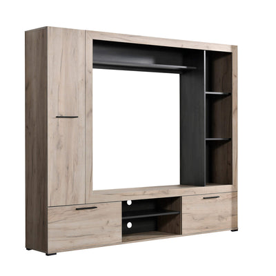 CASSIDIE - parete attrezzata porta tv con armadio moderna minimal in legno cm 195,6 x 35,2 x 169,6 h Milani Home