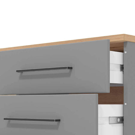 JADDIE - porta tv un anta tre cassetti moderno minimal in legno cm 161,5 x 40 x 65 h Grigio Milani Home