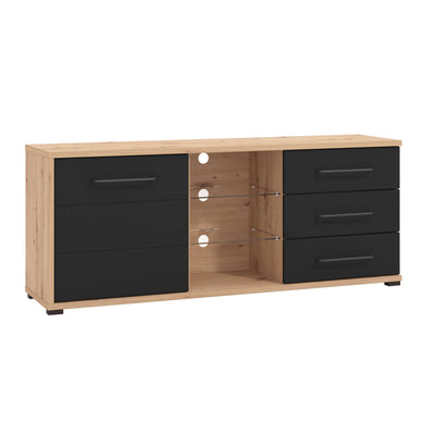 ELLIE - porta tv un anta tre cassetti moderno minimal in legno cm 161,5 x 40 x 65 h Antracite