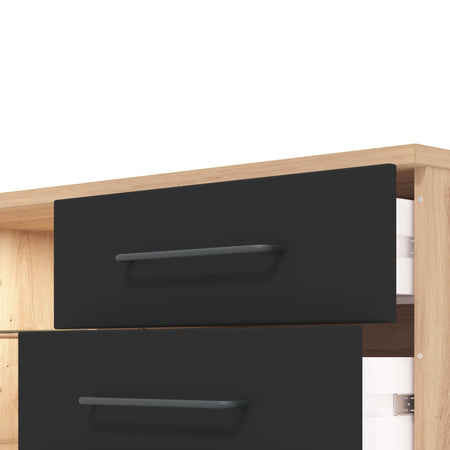 ELLIE - porta tv un anta tre cassetti moderno minimal in legno cm 161,5 x 40 x 65 h Antracite Milani Home