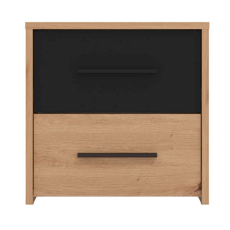 CADDIE - comodino due cassetti moderno minimal in legno cm 42 x 33,2 x 42,1 h Rovere Chiaro Milani Home