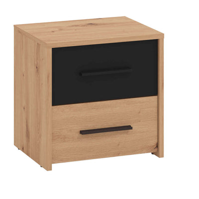 CADDIE - comodino due cassetti moderno minimal in legno cm 42 x 33,2 x 42,1 h Rovere Chiaro