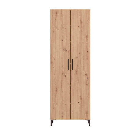 JOSIE - armadio due ante moderno minimal in legno cm 67,4 x 34,8 x 195 h Rovere Chiaro Milani Home