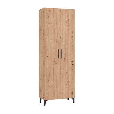 JOSIE - armadio due ante moderno minimal in legno cm 67,4 x 34,8 x 195 h Rovere Chiaro