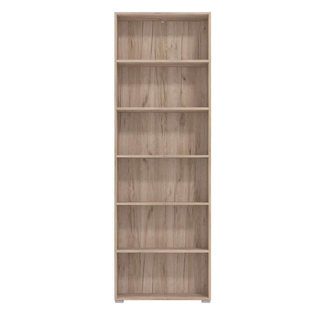 MADDIE - libreria sei ripiani moderno minimal in legno cm 70 x 24,5 x 211,5 h Rovere grigio Milani Home