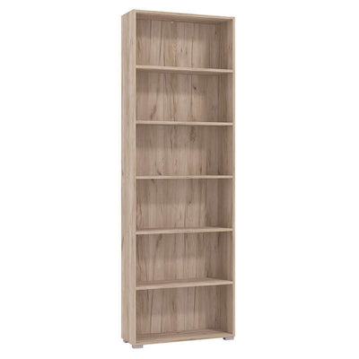 MADDIE - libreria sei ripiani moderno minimal in legno cm 70 x 24,5 x 211,5 h Rovere grigio