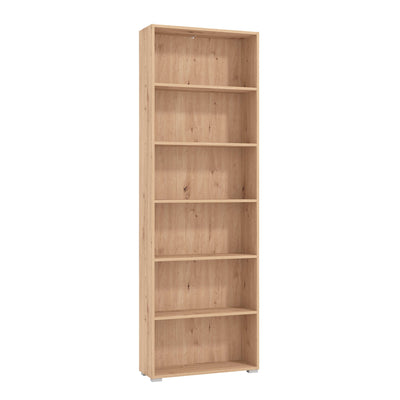MADDIE - libreria sei ripiani moderno minimal in legno cm 70 x 24,5 x 211,5 h Rovere Chiaro