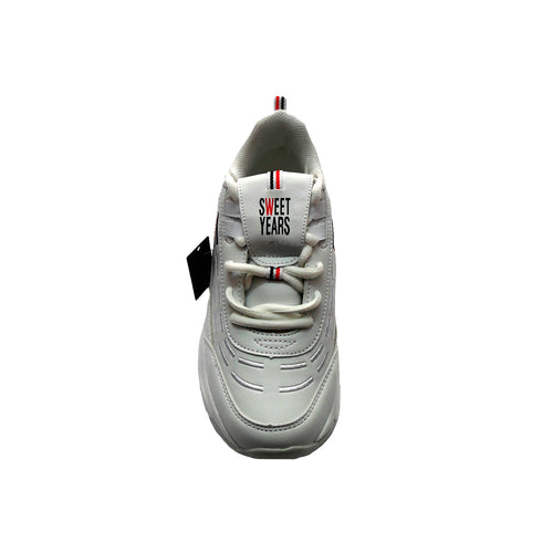 Scarpe da ginnastica donna - Scarpa Bianca - Nera sneakers con lacci Sweet Years - Scarpa sportiva tennis donna L'Orchidea - Siderno, Commerciovirtuoso.it