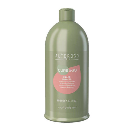 Alterego curego filler shampoo 950 ml, ricco e cremoso, ideale per idratare e rimpolpare tutti i tipi di capelli.