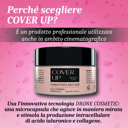 Coverup Makeup Fondotinta Effetto Antiage Water Resistant Acido Ialuronico Bio Recover Age 50ml Oggibelli