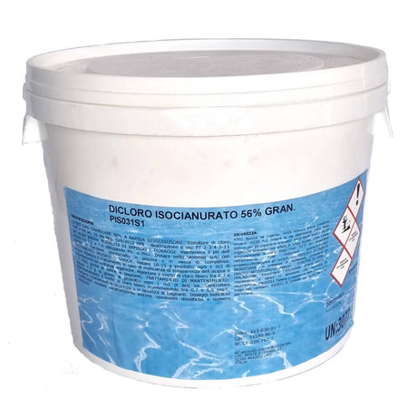 Cloro granulare 5 kg dicloro 56% pulizia igiene manutenzione acqua piscina