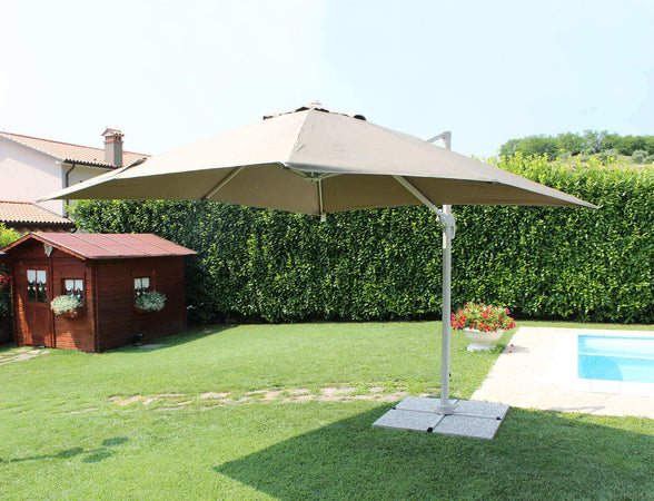 BACTRUS - ombrellone da giardino decentrato 3x3 Tortora Milani Home