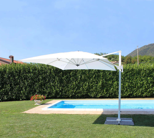 BACTRUS - ombrellone da giardino decentrato 3x3 Bianco Milani Home
