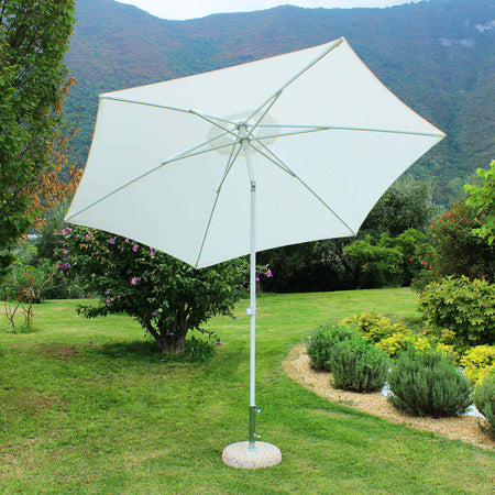 SERTUM - ombrellone da giardino tondo 3 palo centrale Bianco Milani Home