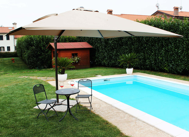 MERIDIES - ombrellone da giardino decentrato 3x3 Antracite Milani Home