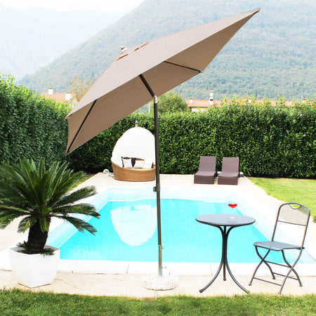 SERTUM - ombrellone da giardino 2x2 palo centrale Taupe Milani Home