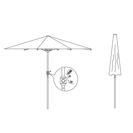 SERTUM - ombrellone da giardino tondo 3 palo centrale Taupe Milani Home
