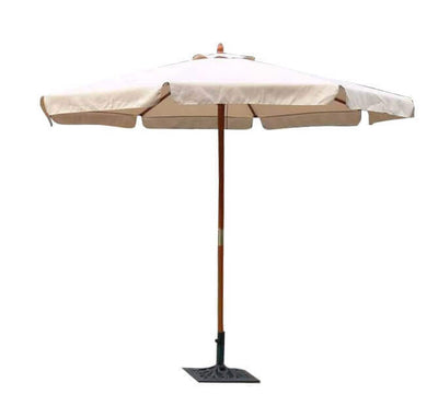 VICTOR - ombrellone da giardino tondo 3 palo centrale in legno Ecrù Milani Home