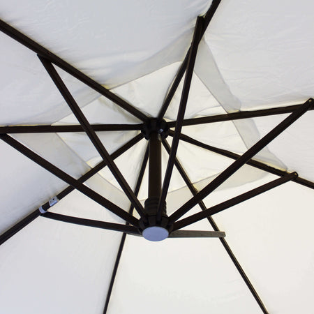 VICTOR - ombrellone da giardino decentrato 3x3 in legno Marrone