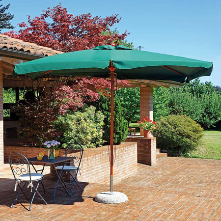 DOMINUS - ombrellone da giardino 3x3 palo centrale in legno Verde Milani Home