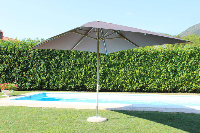 NICOLAUS - ombrellone da giardino 3x3 palo centrale Tortora Milani Home