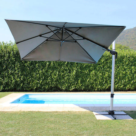 HIATUS - ombrellone da giardino decentrato 3x3 Grigio