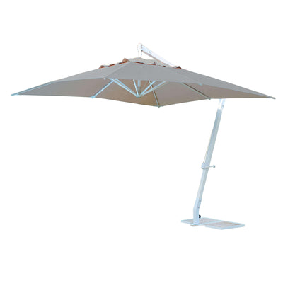 THEMA - ombrellone da giardino decentrato 3x3 in alluminio Tortora