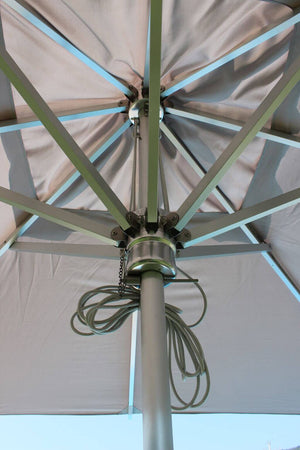 ABACUS - ombrellone da giardino 3x3 palo centrale in alluminio Grigio chiaro Milani Home
