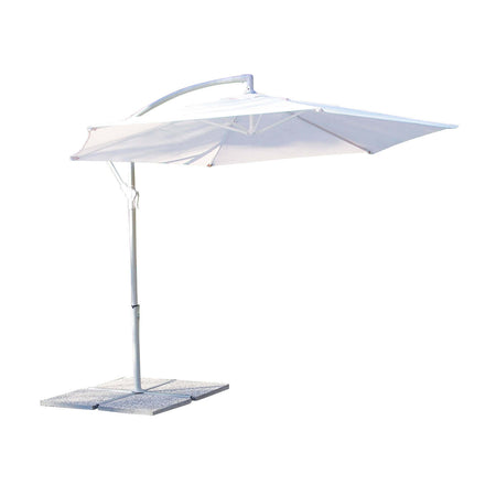 DELPHINUS - ombrellone da giardino tondo 3 decentrato Bianco Milani Home
