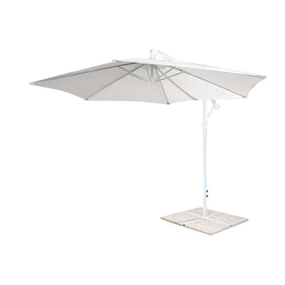 DELPHINUS - ombrellone da giardino tondo 3 decentrato Bianco
