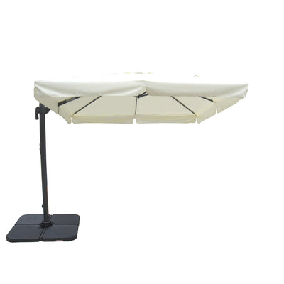 BACTRUS - ombrellone da giardino decentrato 3x4 in alluminio Bianco