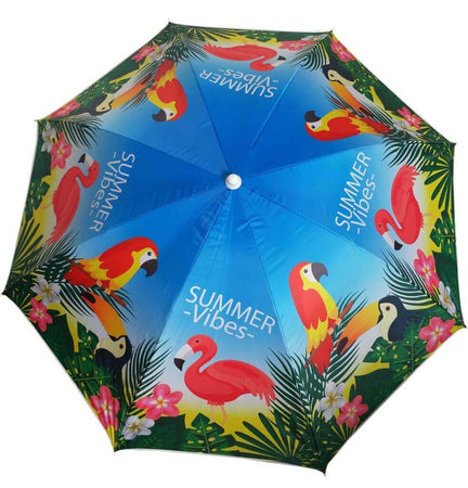 ombrellone spiaggia poliestere uv 200/32 decoro anguria e fenicottero Multicolor Milani Home
