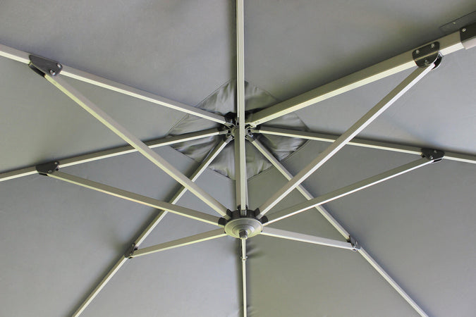 MANU - ombrellone da giardino decentrato 3x3 Grigio