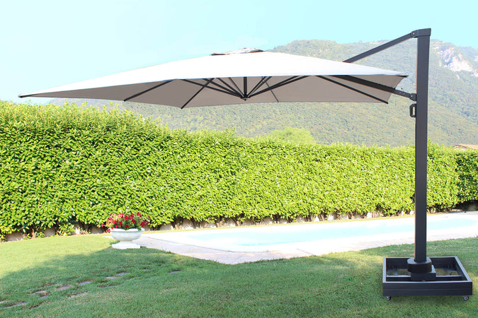 ERCOLE - ombrellone da giardino in alluminio 4x4 Antracite Milani Home