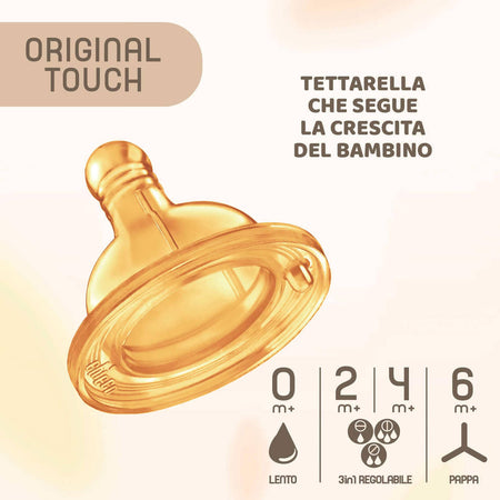 Chicco Tettarella Original Touch Caucciù 2 Pz. Original Touch Flusso  Regolabile 2m+ Color Caucciu 2 Unità - commercioVirtuoso.it
