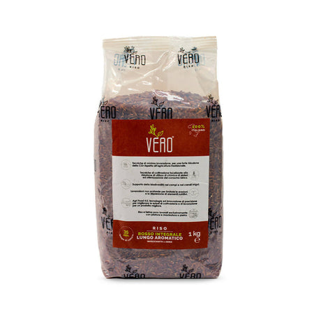 Riso rosso integrale REGULAR | 3 pacchi da 1 kg - chicco tai, lungo e sottile, dal sapore aromatico inconfondibile, ricco di fibre e vitamine b. packaging sviluppato con materiali compostabili. Vero Riso
