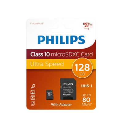 Philips - Micro SDXC Card - 128 GB - classe 10 - adattatore incluso Elettronica/Informatica/Dispositivi archiviazione dati/Dispositivi archiviazione dati esterni/Schede di memoria/Schede Multimedia Eurocartuccia - Pavullo, Commerciovirtuoso.it