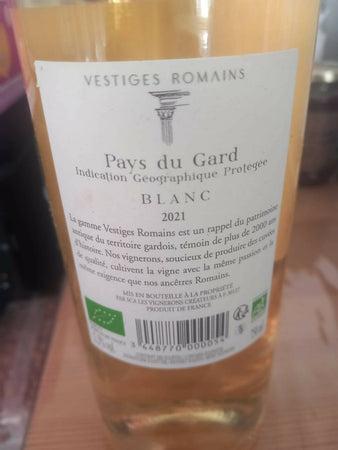 6 bottiglie vino francese bianco biologico chardonney domaine taliani pays d'oc ( francia) 75cl 2021 igp / domaine taliani