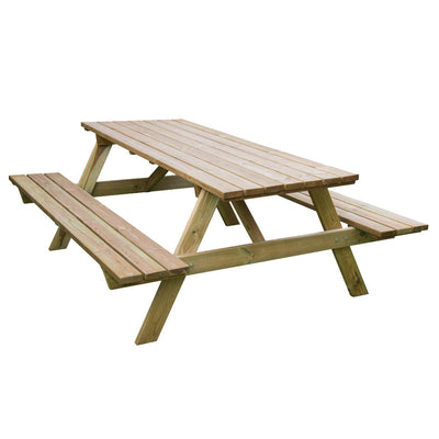 tavolo pic nic in legno di pino impregnato in autoclave 200x148x70 Marrone Milani Home