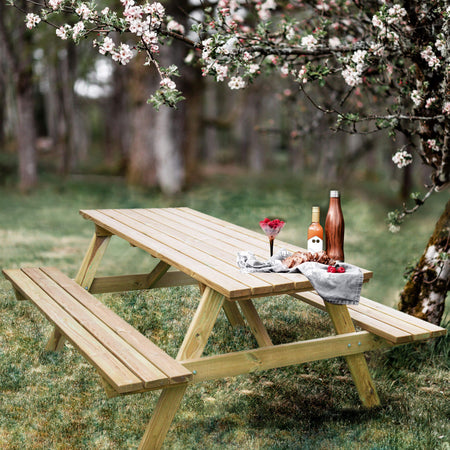 tavolo da pic nic in legno di pino impregnato in autoclave 180x160x71 Marrone Milani Home