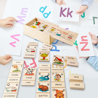 Alfabeto Figurato (63 Tessere) in Legno Gioco per Bambini Giochi e giocattoli/Puzzle/Puzzle di legno Dida - Ragusa, Commerciovirtuoso.it
