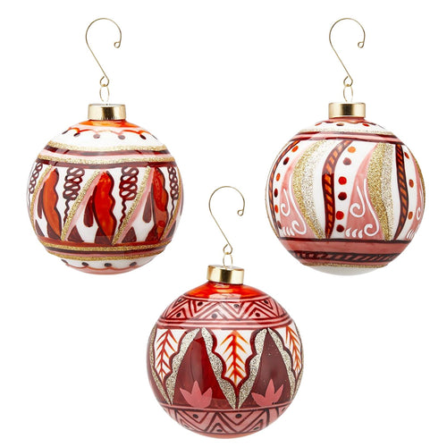 Pallina per albero di natale in vetro Sicily Dipinte Bordeaux e Bianco da Ø 10 cm Casa e cucina/Decorazioni per interni/Addobbi e decorazioni per ricorrenze/Decorazioni natalizie/Addobbi e decorazioni/Palle e palline MagiediNatale.it - Altamura, Commerciovirtuoso.it