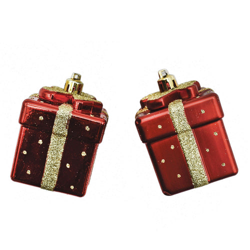 Set 2 Pendenti natalizi rossi Pacco regalo h 7 cm per albero di Natale Casa e cucina/Decorazioni per interni/Addobbi e decorazioni per ricorrenze/Decorazioni natalizie/Addobbi e decorazioni/Palle e palline MagiediNatale.it - Altamura, Commerciovirtuoso.it