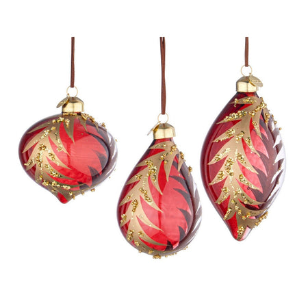 Set 6 Pendagli in vetro "Rosso Trasparente e Oro" per albero di Natale moderno ed elegante Casa e cucina/Decorazioni per interni/Addobbi e decorazioni per ricorrenze/Decorazioni natalizie/Addobbi e decorazioni/Palle e palline MagiediNatale.it - Altamura, Commerciovirtuoso.it