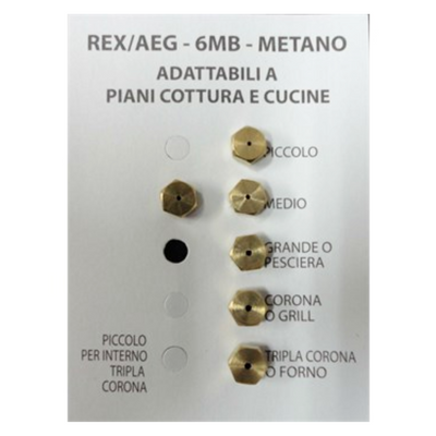 Ugelli Piano Cottura Cucine Gas 5 Fuochi + Forno Rex Aeg Gas Metano - 6 Mb