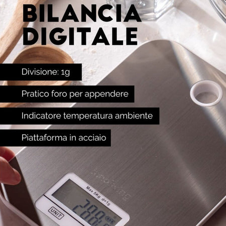 Bilancia Digitale Da Cucina, Innoliving Inn-134 Casa e cucina/Elettrodomestici per la cucina/Bilance Innoliving - Ancona, Commerciovirtuoso.it