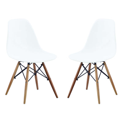 JULIETTE - set di 2 sedie moderne con gambe in legno Bianco Milani Home